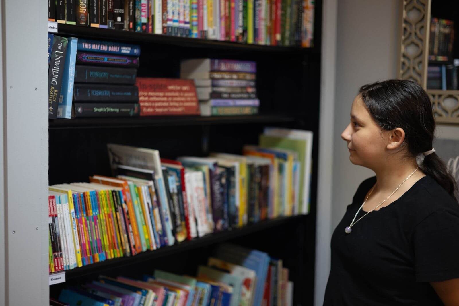 Young reader browsing BookLush